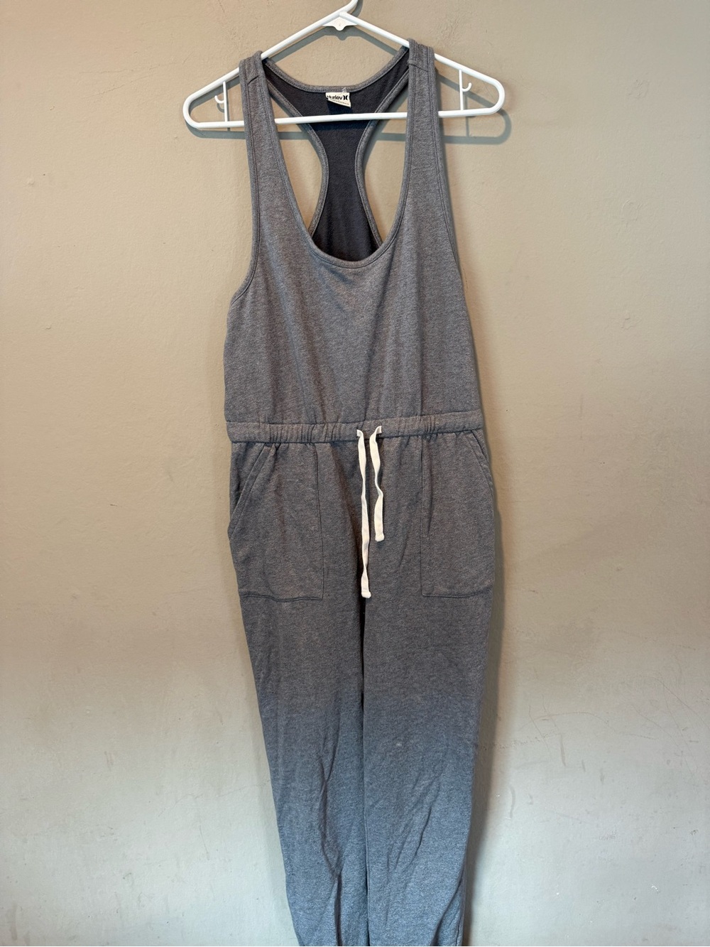 Hurley Heather Gray Racerback Drawstring Jumpsuit